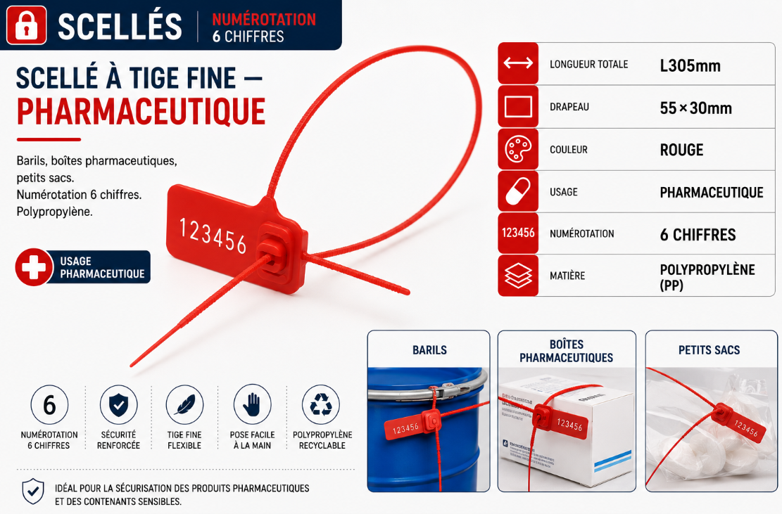 Scellé à Tige Fine — Pharmaceutique