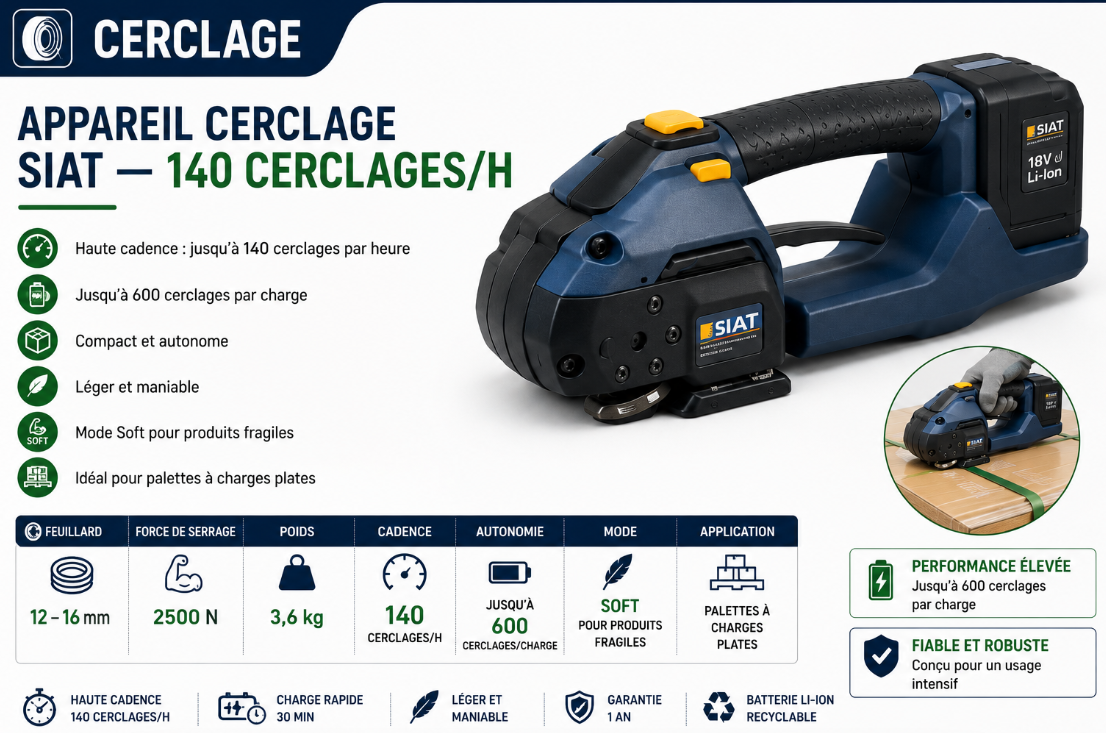 Appareil Cerclage SIAT — 140 cerclages/h