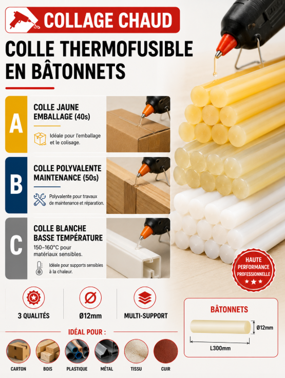 Colle Thermofusible en Bâtonnets