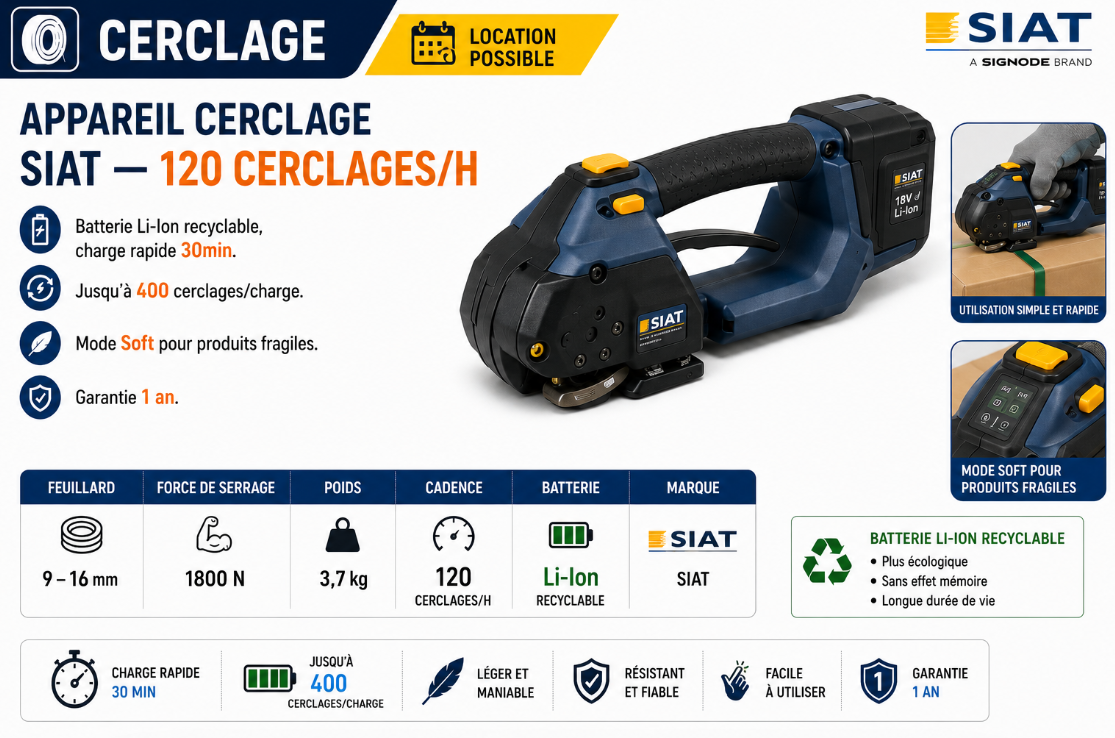 Appareil Cerclage SIAT — 120 cerclages/h
