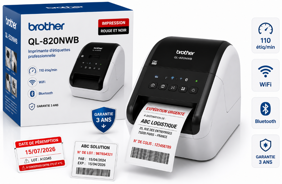 Imprimante Brother QL-820NWB